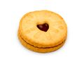 A classic Jammie Dodger biscuit.