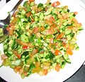A fresh and colorful salad.
