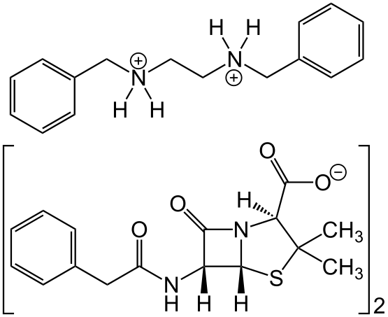 File:Benzylpenicillin-Benzathin Structural Formula V.1.svg