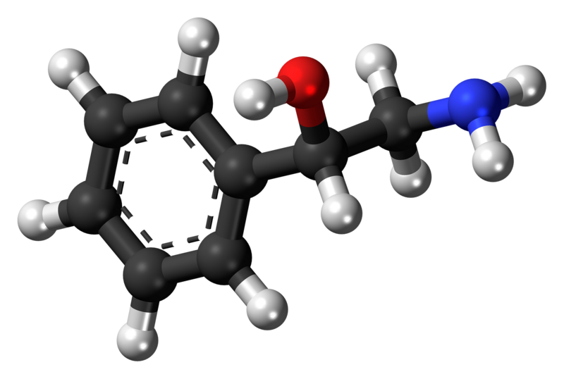 File:(S)-Phenylethanolamine molecule ball.png
