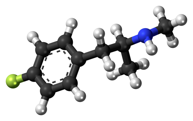 File:4-Fluoromethamphetamine molecule ball.png