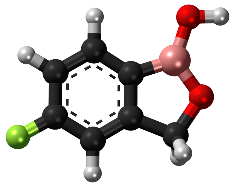 File:Tavaborole ball-and-stick model.png