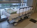 A modern hospital bed in Pok Oi Hospital