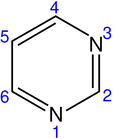File:Pyrimidine 2D numbers.svg