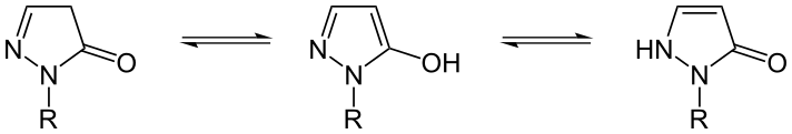 File:Lactam-Lactim-Tautomerie Pyrazolone.svg