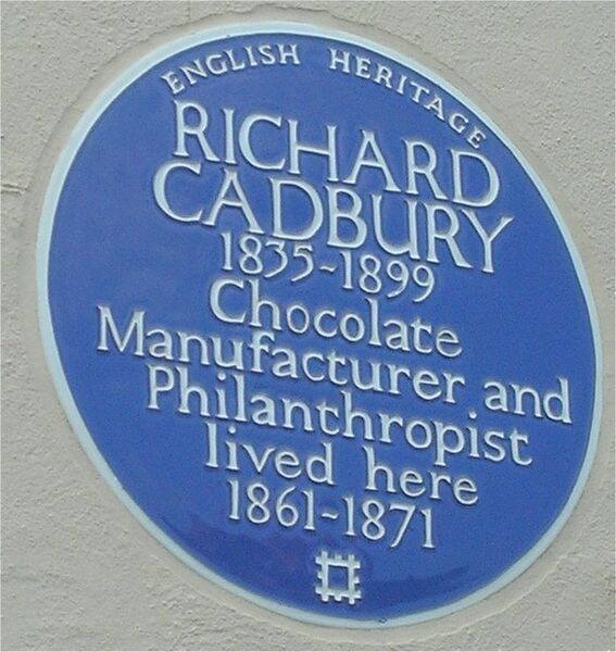File:Blue plaque Richard Cadbury.jpg