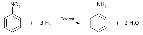 File:Aniline from Nitrobenzene.svg