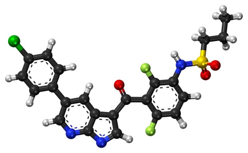 File:Vemurafenib ball-and-stick model.png