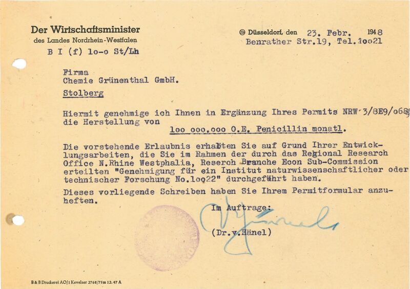 File:1948-02-23-Herstellerlaubnis-Penicillin Grunenthal.jpg